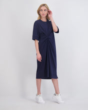 Load image into Gallery viewer, T-shirt Knot Dress in Navy
