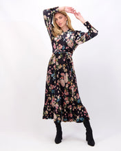 Load image into Gallery viewer, *FINAL SALE*   Velvet Wrap Dress is Small Floral
