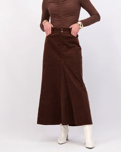 *FINAL SALE*   Corduroy Skirt in Brown