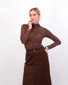 *FINAL SALE*  Ruched Top in Brown