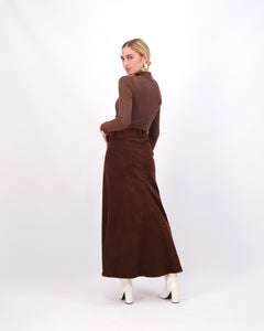 *FINAL SALE*   Corduroy Skirt in Brown