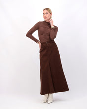 Load image into Gallery viewer, *FINAL SALE*   Corduroy Skirt in Brown
