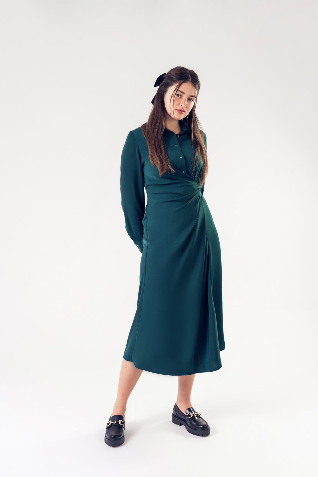 ** FINAL SALE** Emerald Side Knot Dress