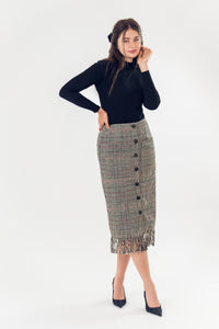 **FINAL SALE** Midi Fringe Skirt