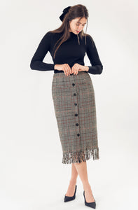 **FINAL SALE** Midi Fringe Skirt